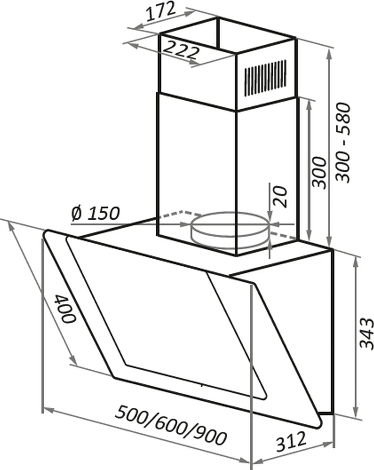 Вытяжка Maunfeld WIND PUSH 60 Glass Black — фото 16