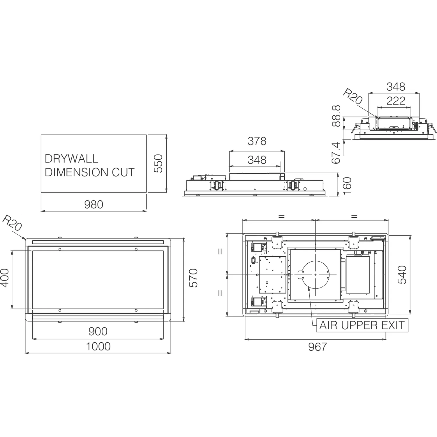 Вытяжка Elica HILIGHT GLASS NO MOTOR WH/A/100-PRF0146248 — фото 3