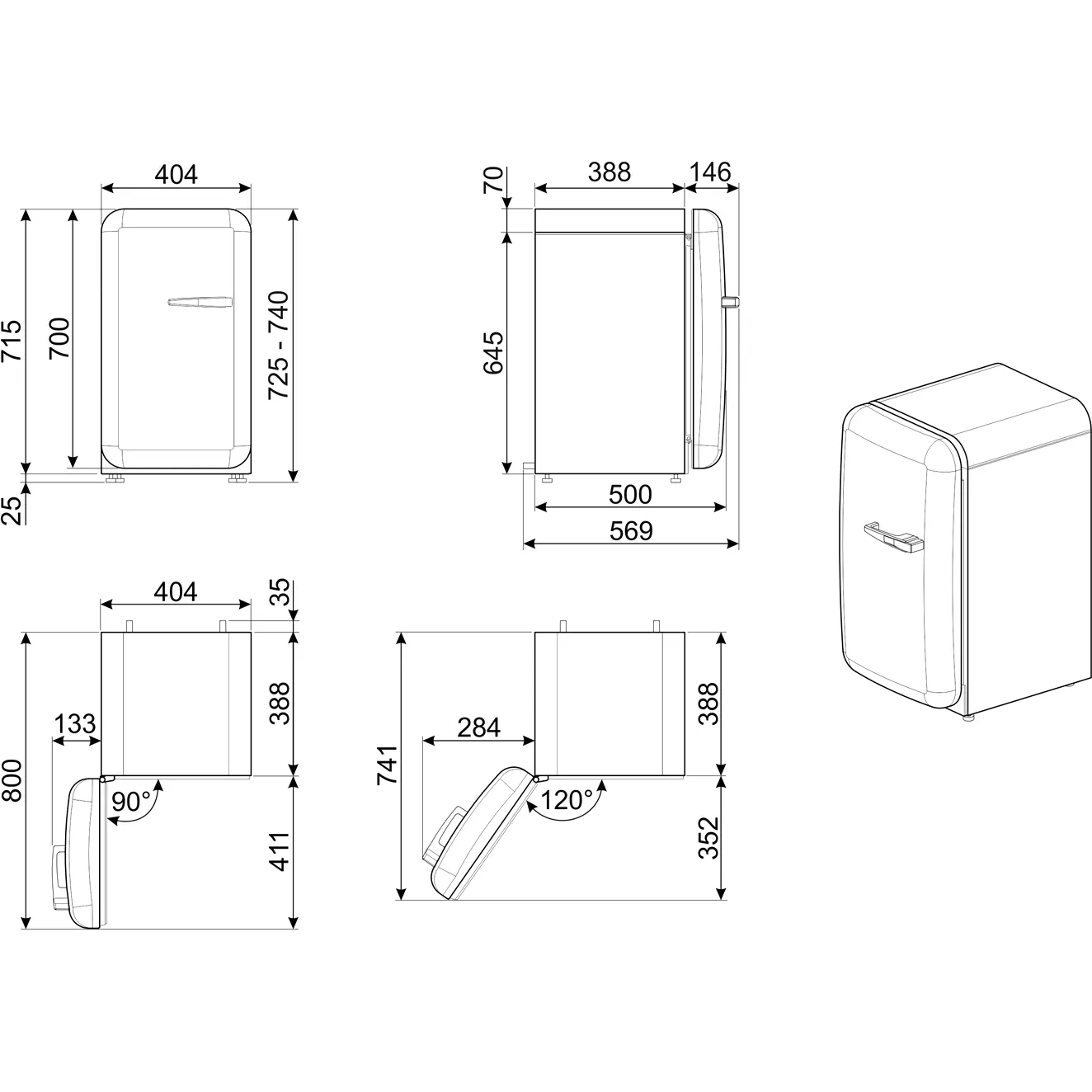 Холодильник SMEG FAB5LCR6 — фото 2