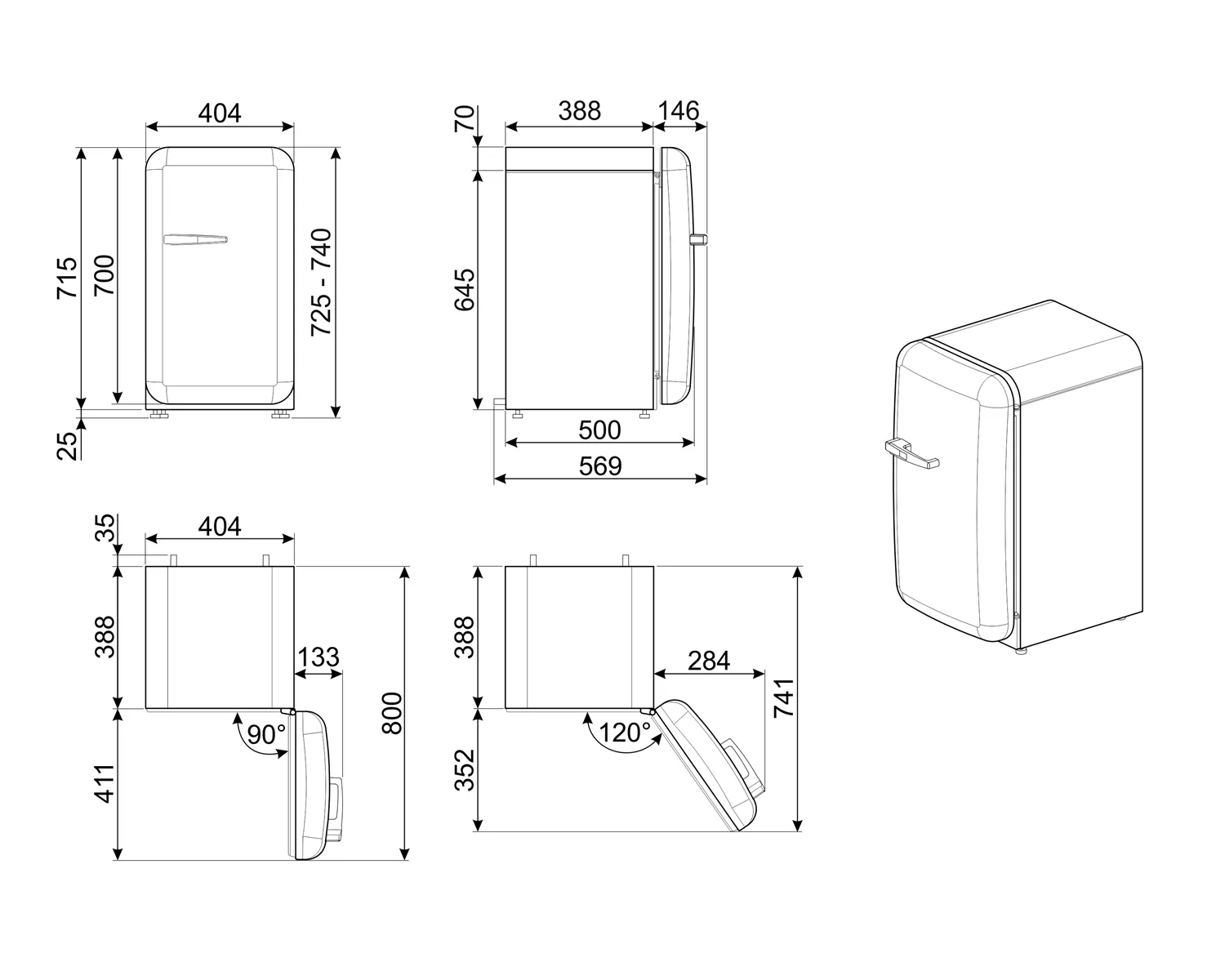 Холодильник SMEG FAB5RPB6 — фото 3