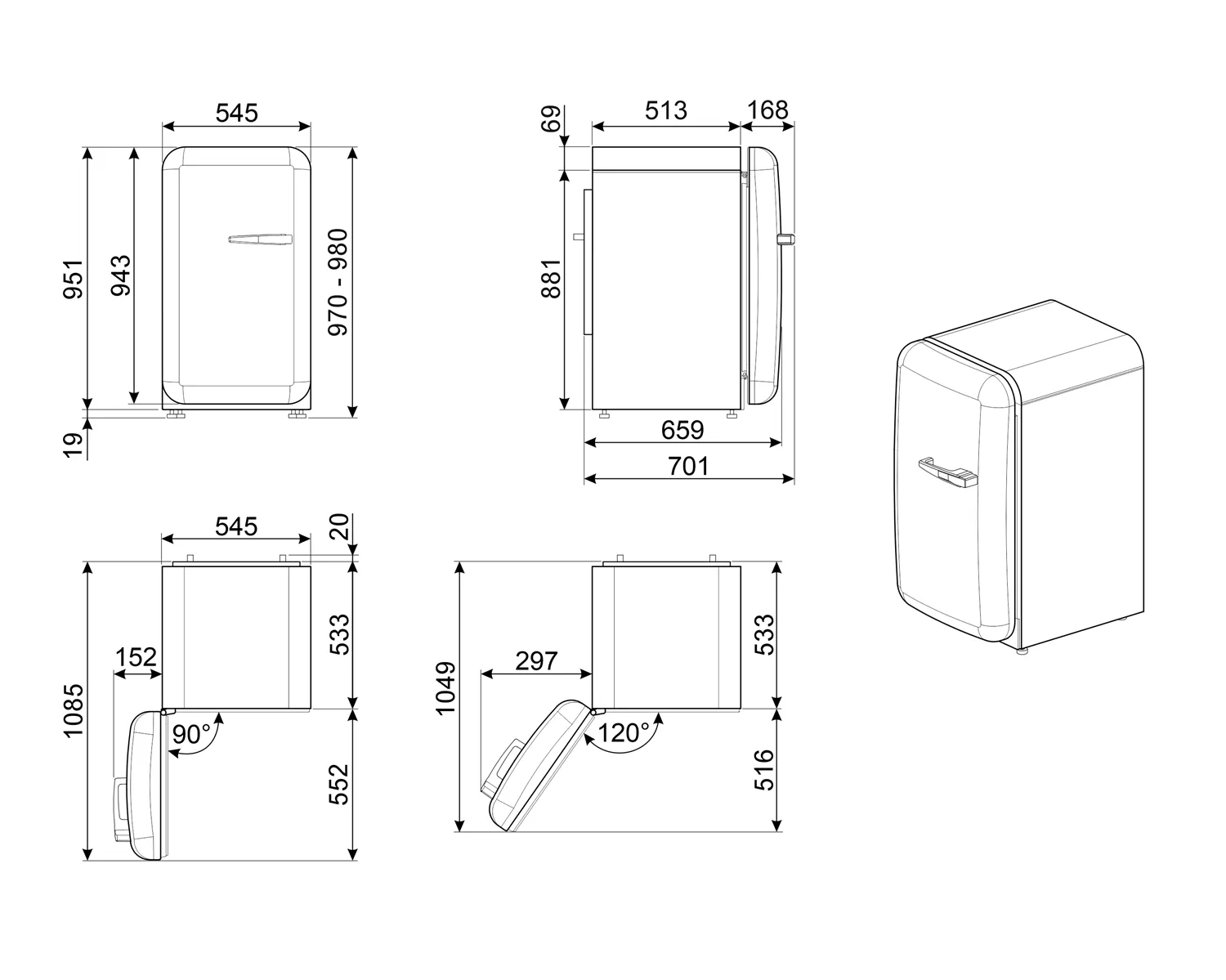 Холодильник SMEG FAB10LOR6 — фото 10